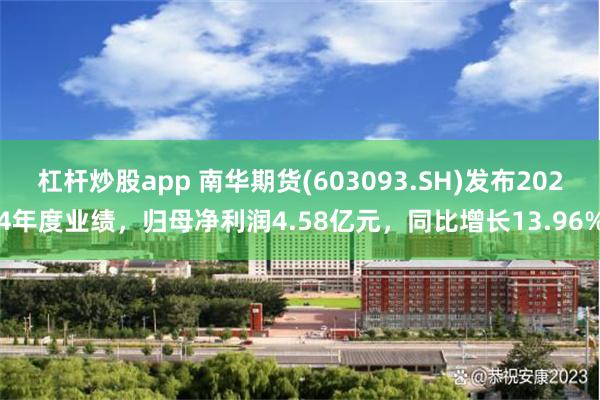 杠杆炒股app 南华期货(603093.SH)发布2024年度业绩，归母净利润4.58亿元，同比增长13.96%