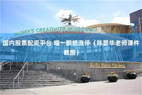 国内股票配资平台 喵一眼抓涨停（陈婴华老师课件截图）