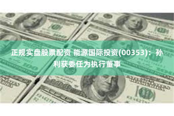 正规实盘股票配资 能源国际投资(00353)：孙利获委任为执行董事