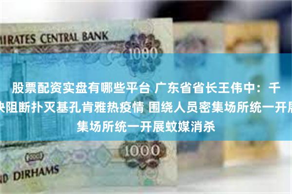 股票配资实盘有哪些平台 广东省省长王伟中：千方百计尽快阻断扑灭基孔肯雅热疫情 围绕人员密集场所统一开展蚊媒消杀